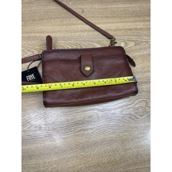 Frye Lucy Small Cognac Leather Crossbody Convertable Bag - Picture 8 of 9